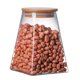 thumbnail image 5 of EeaseMX Tanque de almacenamiento de granos geométricos, frasco hermético, lata sellada, contenedor de vidrio para clasificar alimentos con tapa de madera (350 ml), 5 of 7