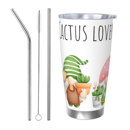 

Matuu Cactus Gnome for 20oz Durable Thermal Cups Keep Drinks Cold and Hot Insulated Car Mug with Lid-Straw Three-piece Set