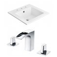 thumbnail image 1 of American Imaginations AI-15881 21 in. Rectangle 3H8 in. Ceramic Vanity Top Set, White, 1 of 1