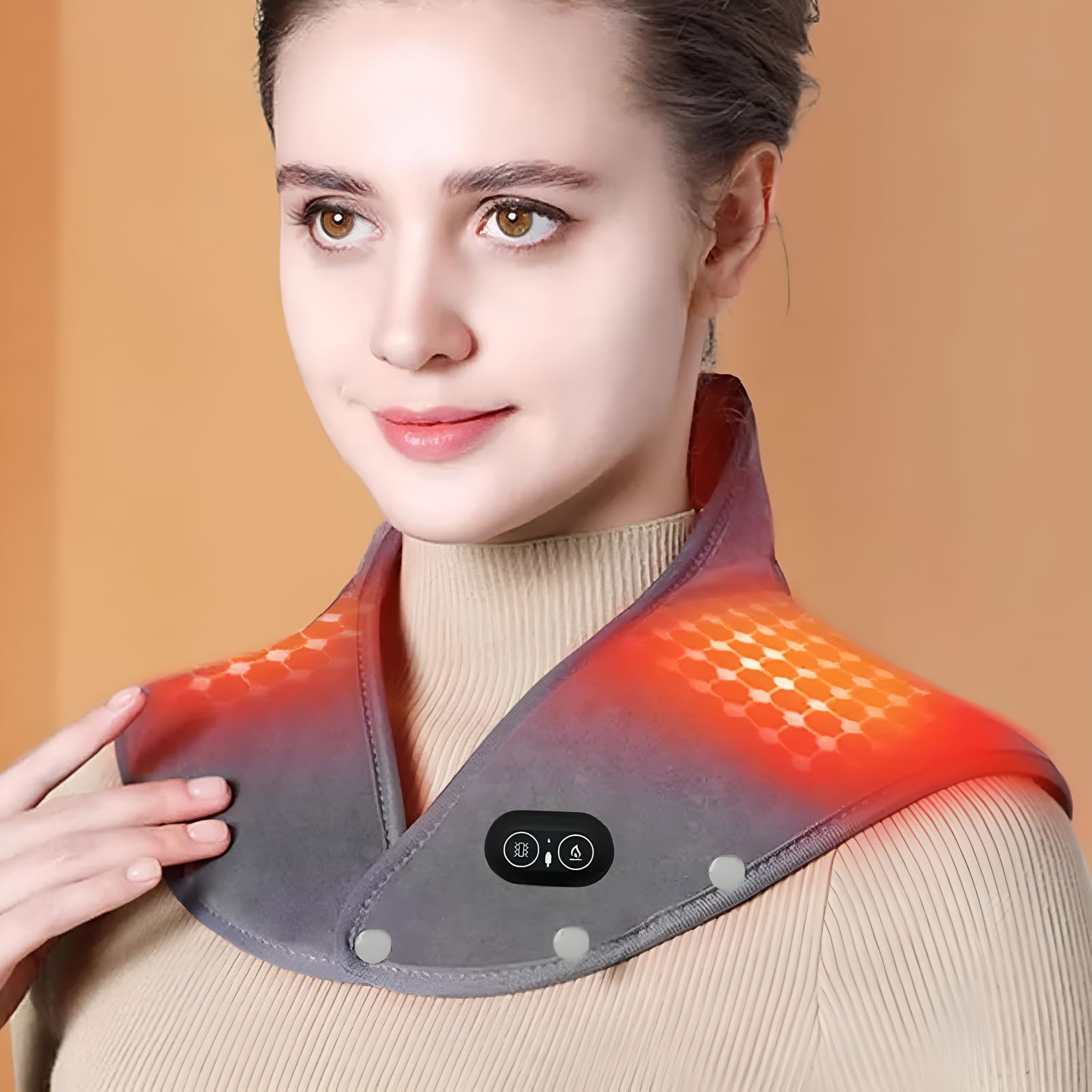 XIRQI 2026 New Heated Neck and Shoulder Massager with 3 Heat Levels & 3 Massage Modes,Carbon Fiber Fast Heating Usb Powered for Office Home Use