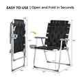 thumbnail image 3 of Ktaxon 2Pcs Oversized Folding Lawn Chair, Portable Aluminum Patio Webbed Chair with Detachable Cup Holder, 330 LBS Heavy Duty Seating for Yard, Garden (Oversized, Black), 3 of 8
