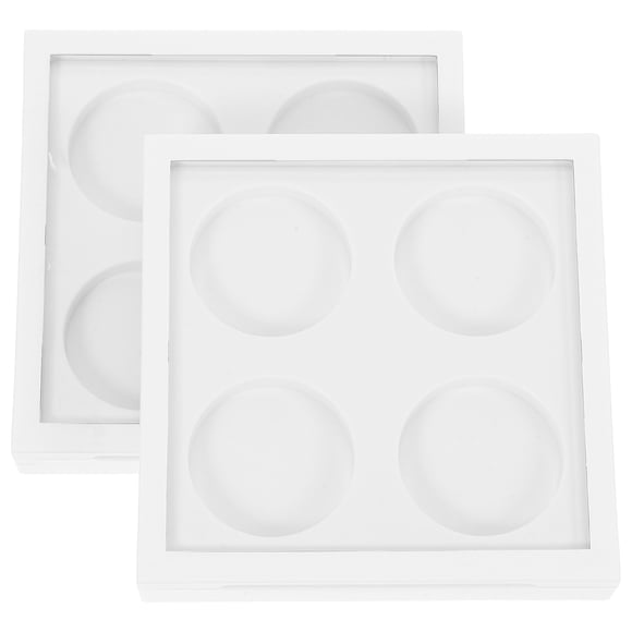 FELTECHELECTR Estuche vacío para sombras de ojos, lápiz labial y 4 colores, 26,5 mm, color blanco, 2 unidades