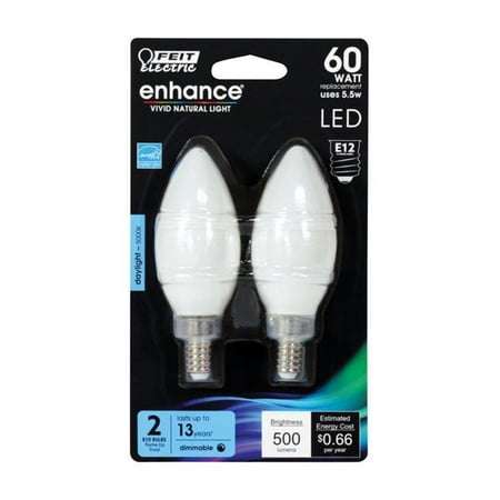 

Feit Electric 3910866 Enhance 5.5W Blunt Tip Filament LED Bulb 500 Lumens - Daylight