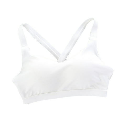 ATOYSOY Ribbed Tank Tops Sports Bra Everyday Bra Cross Back Yoga Activewear Bralette Underwear Push Up Comfort Bra Teens Workout Clearance Breathable Wireless Tank Tops S