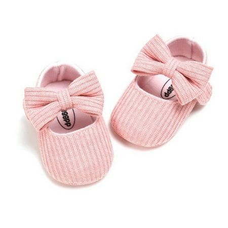 

Baby Girls Casual Anti-Slip Walking Bow Sneakers Soft Soled First Walkers Shoes