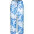 thumbnail image 4 of SofiePJ, Women's, Drawstring Waist Printed Short Sleeve Soft Cotton Sleepwear Capri Set, Blue, M, 4 of 5