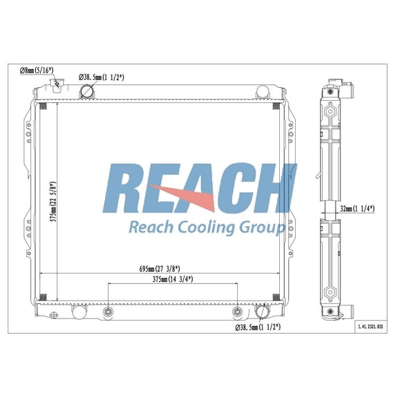 REACH 41-2321 Radiator for 06-00 Toyota Tundra, Automotive Radiator Replacement Part