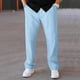 thumbnail image 1 of Pantalones deportivos holgados de poliéster para hombre, de color liso, informales, con cordón y cintura elástica y bolsillos., 1 of 5