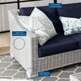 thumbnail image 4 of Lounge Sectional Sofa Chair Set, Rattan, Wicker, Light Grey Gray Blue Navy, Modern Contemporary Urban Design, Outdoor Patio Balcony Cafe Bistro Garden Furniture Hotel Hospitality, 4 of 10