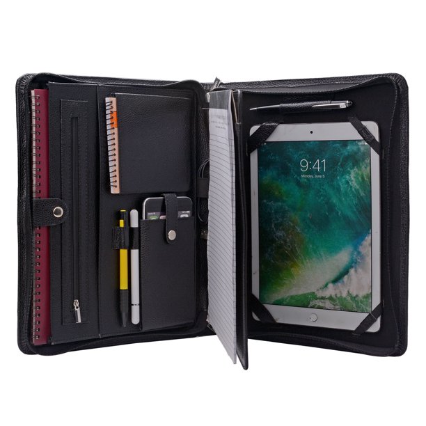 Genuine Leather Portfolio Organizer Padfolio for iPad Pro 12.9 inch