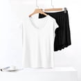 thumbnail image 6 of Womens Modal Pajamas Sets with Short Comfy Sleepwear Cap Sleeve Tops Nightwear 2 Piece Pjs Loungewear, 6 of 6