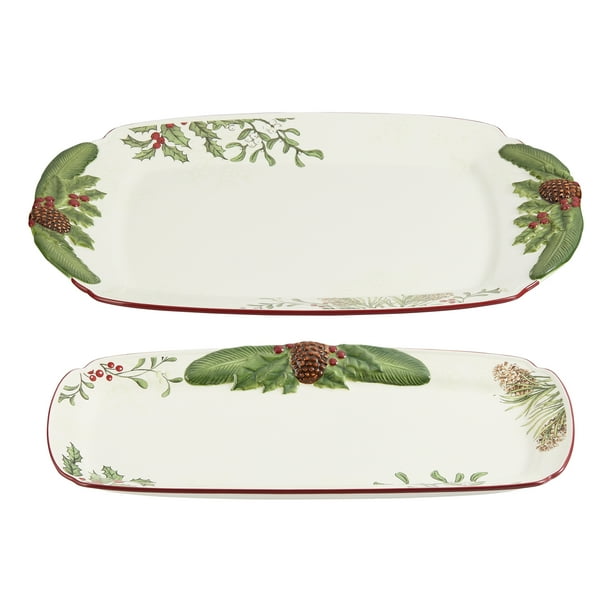 Better Homes & Gardens Large and Small Heritage Holly Christmas Serving