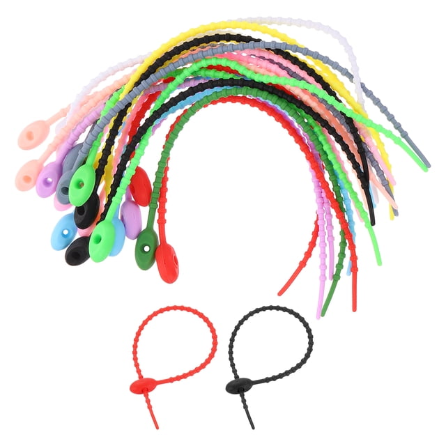 20Pack 9" Bridas de Silicona, Bridas Reutilizables, Colores Mezclados