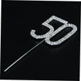 thumbnail image 3 of unbranded Plateada De Pastel Con Topper De Aleación Y Rhinestone Para Cumpleaños 50, 3 of 8