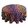 thumbnail image 4 of Purple and Orange Of Leopard Print Round Tablecloth 60"x60",Wrinkle Wipeable Table Cloth for Kitchen Dining Room Picnic Patio Party, 4 of 6