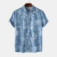 thumbnail image 2 of Penkiiy Hawaiian Shirt for Men, Unisex Summer Beach Casual Short Sleeve Button Down Shirts, Printed Clothing L Blue, 2 of 9
