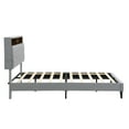 thumbnail image 3 of Harper & Bright Designs Queen Size Platform Bed with Upholstered Headboard, Wood Platform Bed Frame with USB Charging Statione and LED Lights for Bedroom, Light Gray, 3 of 3