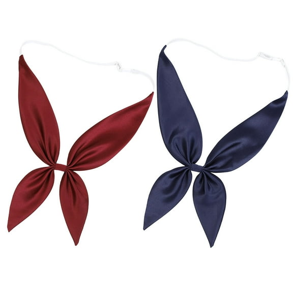 IBASETOY 2Pcs Sailor Neck Tie Burgundy Polyester Buckle for Cosplay
