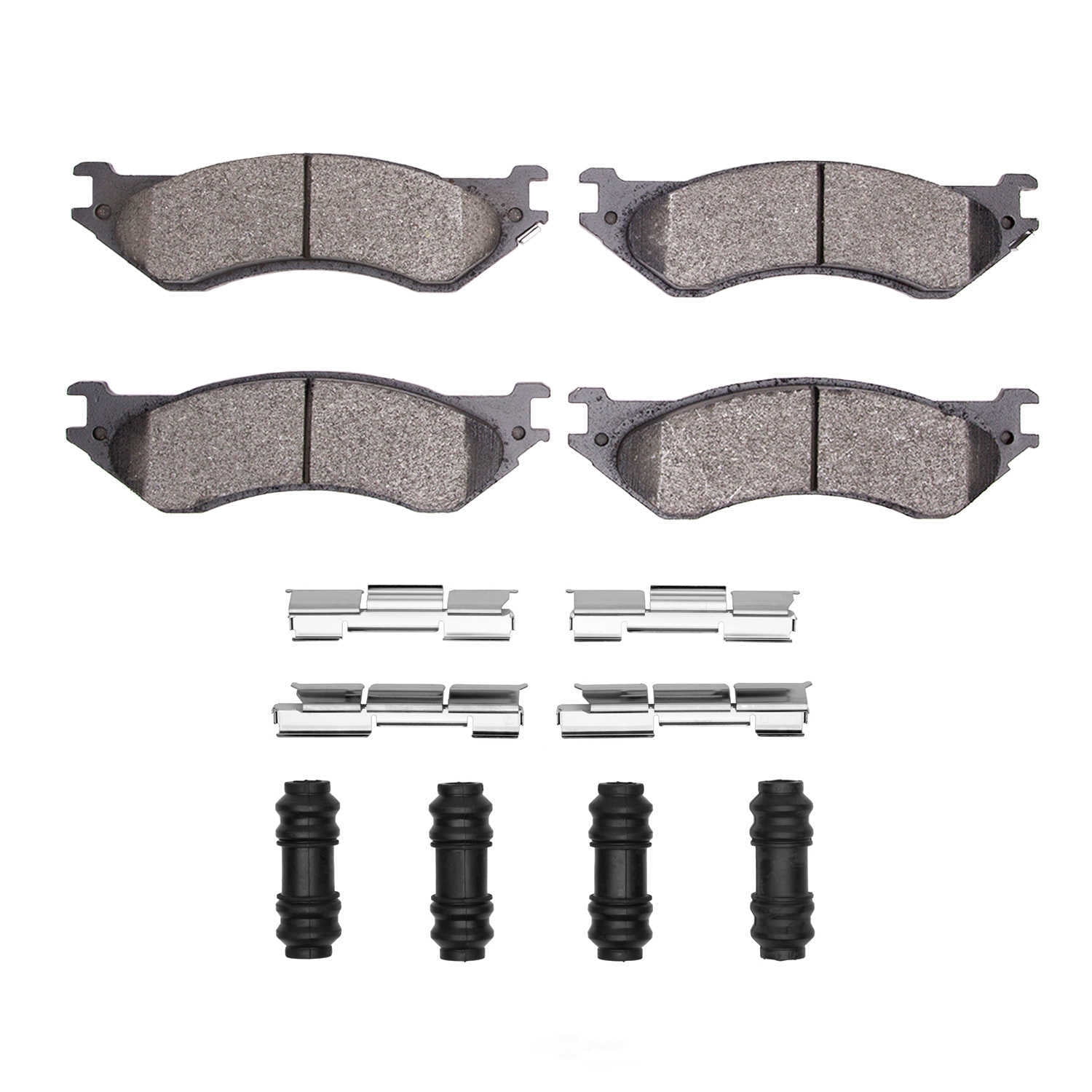 Dynamic Friction Company 1551-0702-12 DFC 5000 Advanced Brake Pads - Semi Metallic and Hardware Kit