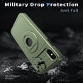 thumbnail image 2 of AUshell for iPhone Xs Max Case, Slide Camera Window Compatible wth MagSafe Rotating Kickstand Ring Silicone Military-grade Drop Resistant for iPhone Xs Max Magnetic Shockproof Shell, Olivegreen, 2 of 6