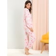 thumbnail image 4 of Pijama de Franela Allegra K Impreso manga larga Top y Pantalones Para Dormir Suave Invierno Mujeres Corazón Rosa XXL, 4 of 6