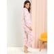 thumbnail image 4 of Pijama de Franela Allegra K Impreso manga larga Top y Pantalones Para Dormir Suave Invierno Mujeres Corazón Rosa XXL, 4 of 6