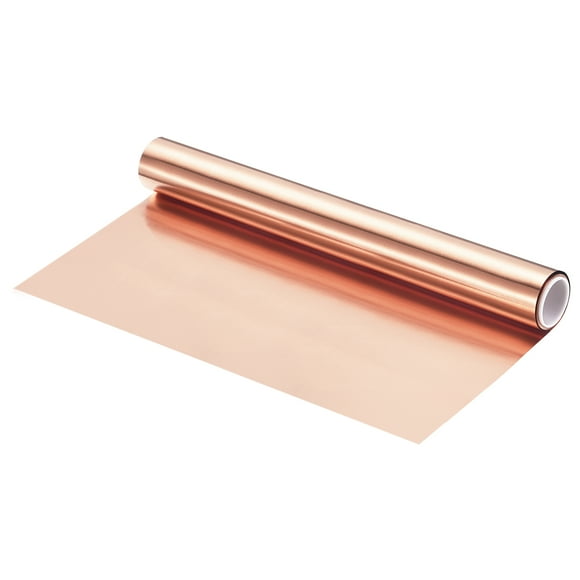 Rollos de hoja de cobre Uxcell 3500mm x 200mm x 0.01mm, tira de cobre 99.9% pura, placa de metal de lámina de cobre para proyectos de bricolaje