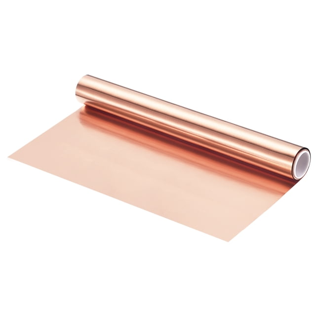 Rollos de hoja de cobre Uxcell 3500mm x 200mm x 0.01mm, tira de cobre 99.9% pura, placa de metal de lámina de cobre para proyectos de bricolaje
