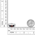 thumbnail image 4 of Gem Stone King 2.07 Ct Oval Checkerboard Red Garnet Black Onyx 925 Sterling Silver Moissanite Ring (Size 8), 4 of 4