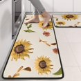 thumbnail image 2 of Kitchen Rugs Sets Of 2,Yellow Brown Green Leaf Sunflower Pattern Anti Fatigue Kitchen Mat Rugs Non Slip Washable,Decorative Kitchen Floor Mats for Kitchen,Sink,Laundry,17"x47"+17"x47", 2 of 5
