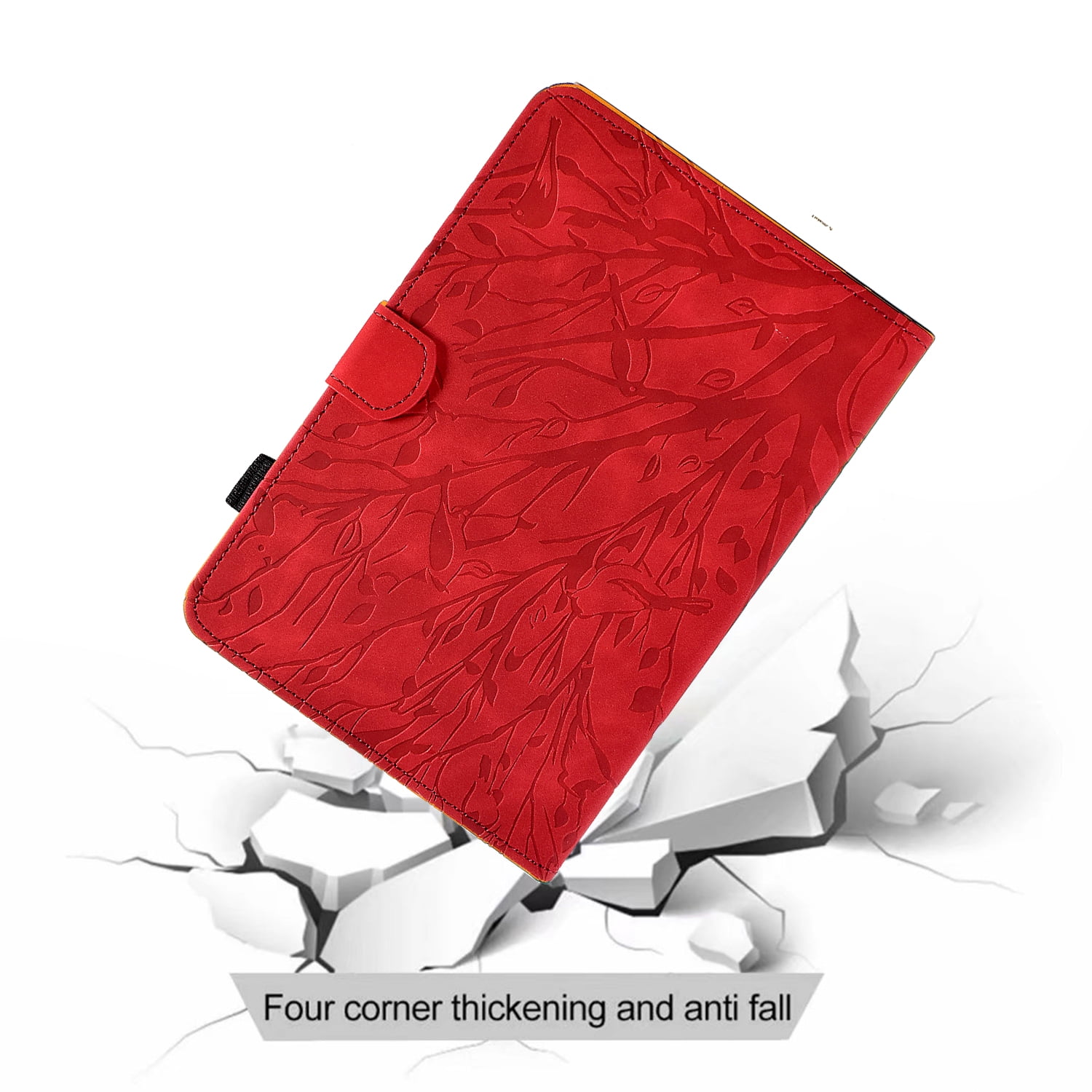 Decase Case for Apple iPad Pro 11-inch (M4) 2024 with Stand/Pencil Holder/Pockets,PU Leather Multi-Angle Viewing Stand Flip Case with Card Slot, Magnetic Clasp for iPad Pro 11-inch (M4) 2024,Red