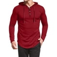 thumbnail image 4 of New Mens Shirt T-Shirts Breathable Long Sleeve Cotton Pullover Comfy Button, 4 of 8