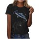thumbnail image 1 of Tops de Ajuste Suelto para las Mujeres Sudadera Casual Impresa Manga Corta Cuello Redondo Superior, Poliéster, 1 of 4