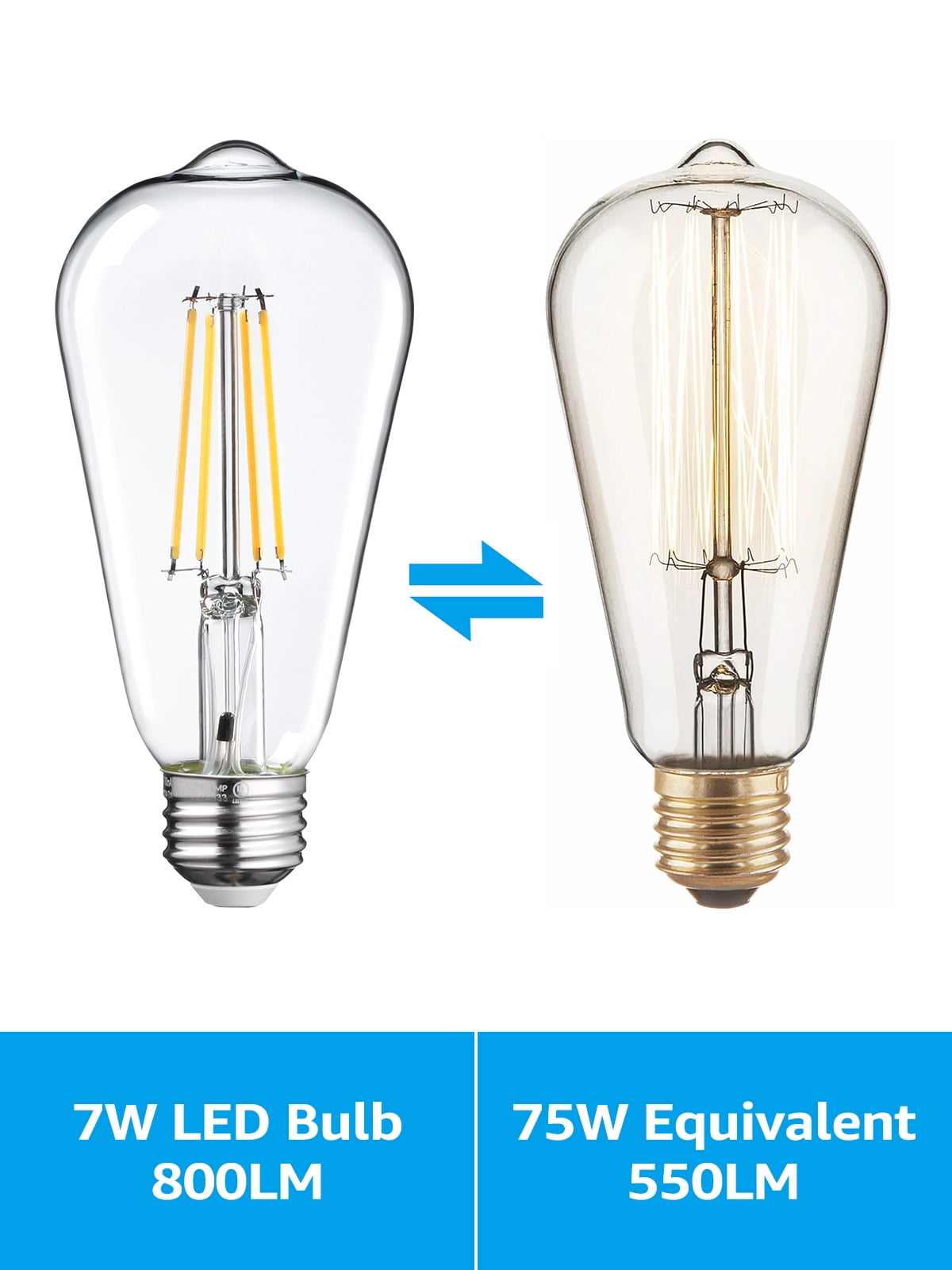 12 Pack Dusk to Dawn ST19 LED Vintage Edison Filament Bulb, 7W=75W, 2700K Soft White, E26 Base, ST64 Outdoor LED Bulb, Auto On/Off Lights