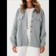 thumbnail image 4 of Chaqueta Informal de Otoño para Mujer, de Larga, con Botones, Holgada y Ligera, con Bolsillos. Gris XL, 4 of 8