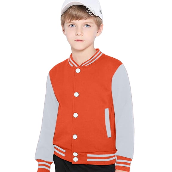 Boys Lightweight Casual Jacket Outdoor Windbreaker Coat for Toddlers with Long Sleeves Stylish Baseball Design