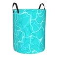 thumbnail image 2 of PAYOHTO Foldable Laundry Room Hamper Bucket Waterproof Bathroom Basket for College Student Living Room Storage Pillows Blankets Sea Water Ripple Top View Textured, 2 of 8