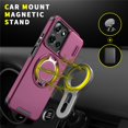 thumbnail image 3 of for Motorola Moto G 5G 2025 / G 2026 / G Play 2026, Military Grade Shockproof Bumper Rugged Rotating Stand Ring Holder Anti-Scratch Magnetic Cover Compatible with Car Mount Case,Cherry red, 3 of 11