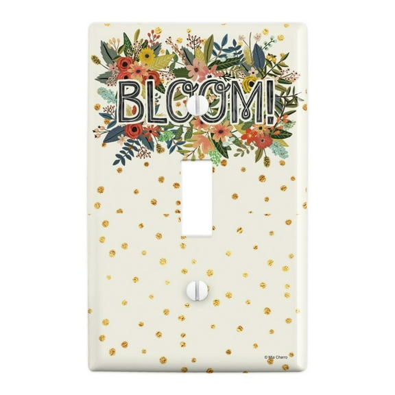 Bloom Pretty Flowers Spring Plastic Wall Decor Toggle Light Switch Plate Cover