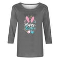 thumbnail image 4 of BiZtdJrK 3/4 Length Sleeve Womens Tops 2025 Easter Cute Rabbit Graphic Tees Shirt Casual Loose Fit Crewneck Pullover Blouses Gray L Ofertas de Hoy en Liquidación, 4 of 5