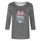 thumbnail image 3 of Mujeres 3/4 Manga Tops Impresión Casual Cuello Redondo Camiseta Top Blusa, Poliéster Toda la Temporada, 3 of 4