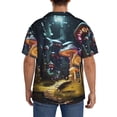 thumbnail image 3 of Fotbe Purple Glowing Mushroom Camisa Estampada de Manga Corta para Hombre, Casual de Verano, Estilo Playero, Sin Arrugas-Large, 3 of 5
