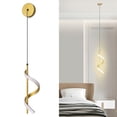thumbnail image 1 of Lámparas Colgantes LED En Espiral, Modernas, De Alto Brillo Y Con Protección Ocular, Ideal Para Cocina, Isla, Sala De Estar, Y Familia Doradas., 1 of 7