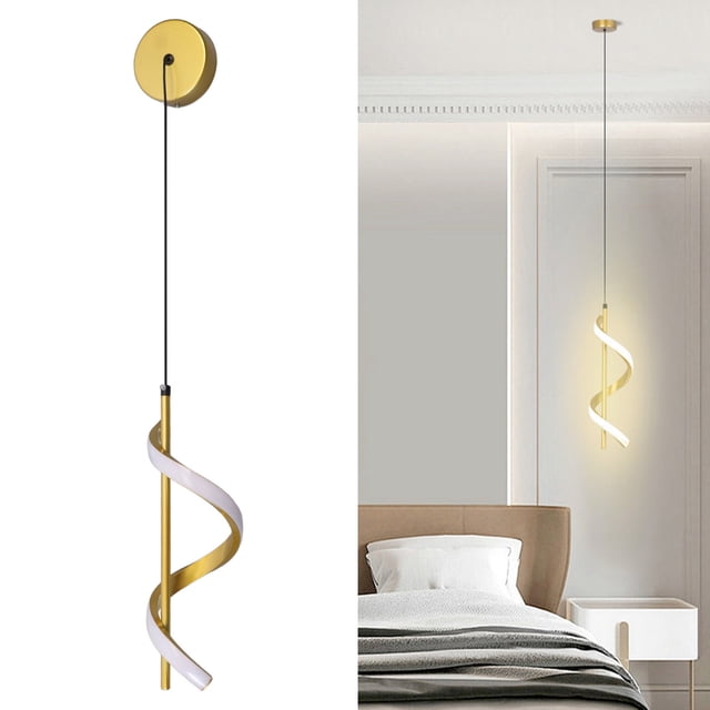 Lámparas Colgantes LED En Espiral, Modernas, De Alto Brillo Y Con Protección Ocular, Ideal Para Cocina, Isla, Sala De Estar, Y Familia Doradas.