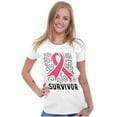 thumbnail image 3 of Survivor Breast Cancer Pink Ribbon Womens Slim Fit Graphic Tee Brisco Brands S, 3 of 5