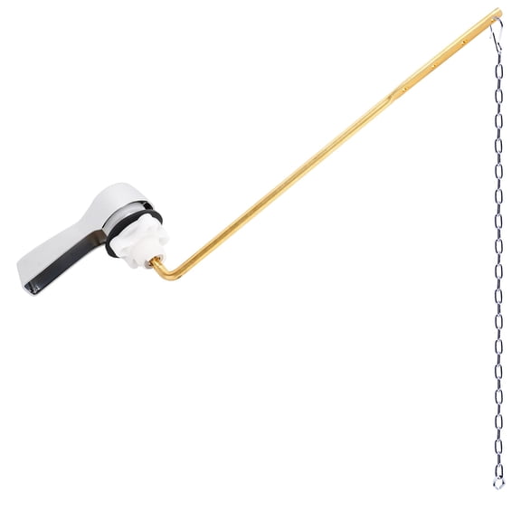 Universal Metal Toilet Handle Replacement, Front Mount Chrome Brass Toilet Tank Lever with Stainless Steel Flapper Chains, Easy to Install for Most Toilets