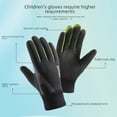 thumbnail image 3 of Guantes cálidos para niños y niñas, para niños medianos y grandes, con forro polar, antideslizantes, resistentes al viento y al agua., 3 of 6