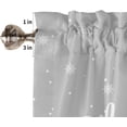 thumbnail image 5 of Merry Christmas Curtain Valance, Tree Snowman Gift Snowflake Winter Gray Short Rod Pocket Window Treatment for Living Room, Bedroom, Kitchen, Bathroom, 1 Panel, 54" W x 18" L, 5 of 5