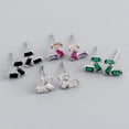 thumbnail image 3 of QQTDFG 925 Sterling Silver Triple Baguette CZ Stud Earrings F1144-C - Silver with Triple-color S..., 3 of 9