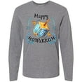 thumbnail image 3 of Inktastic Happy Hanukkah Dreidel and Laurels Long Sleeve T-Shirt, 3 of 5
